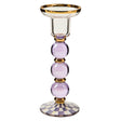 Cuddle Decor MacKenzie Childs Violet Check Large Glass Candlestick pic1