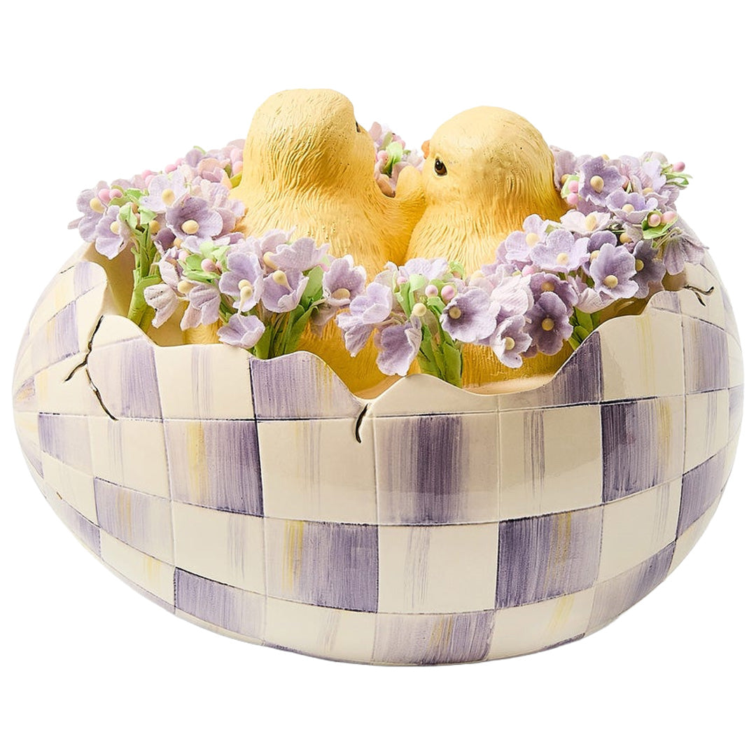 Cuddle Decor MacKenzie Childs Violet Check Peekaboo Egg back
