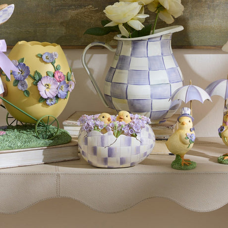 Cuddle Decor MacKenzie Childs Violet Check Peekaboo Egg lifestyle 1
