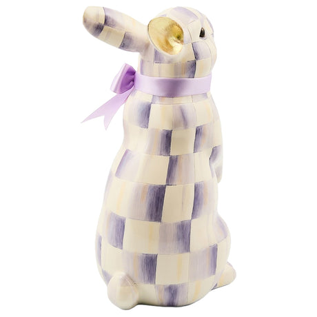 Cuddle Decor MacKenzie Childs Violet Check Standing Bunny back