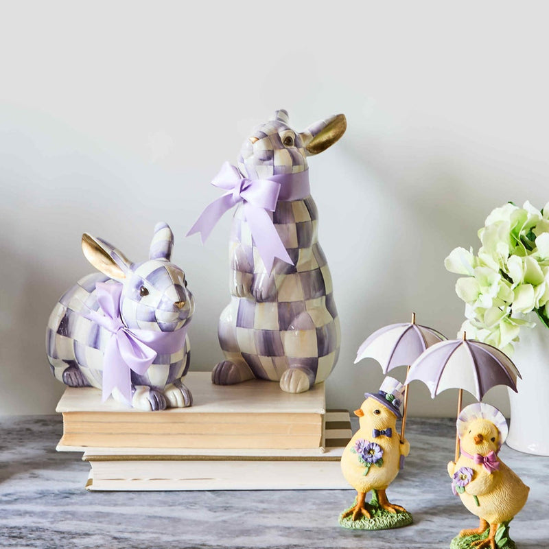 Cuddle Decor MacKenzie Childs Violet Check Standing Bunny lifestyle 3
