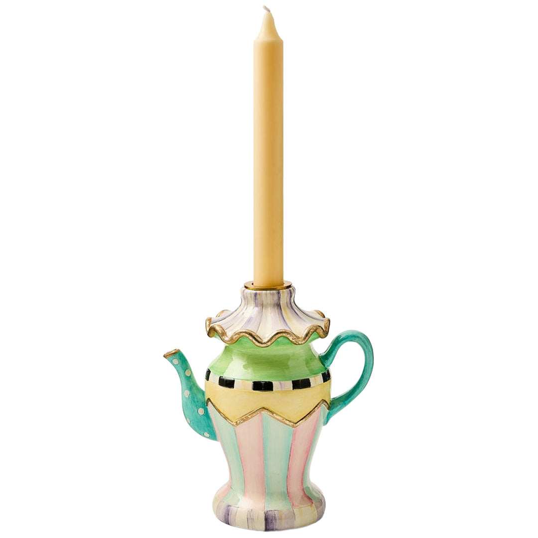 Cuddle Decor MacKenzie Childs Violet Teapot Candle Holder pic2