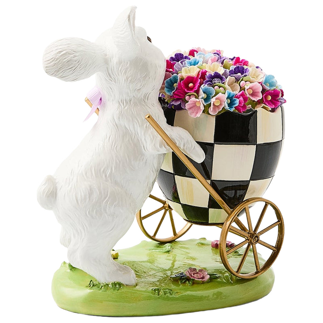 Cuddle Decor MacKenzie Childs Frolic Spring Bunny Egg Cart back
