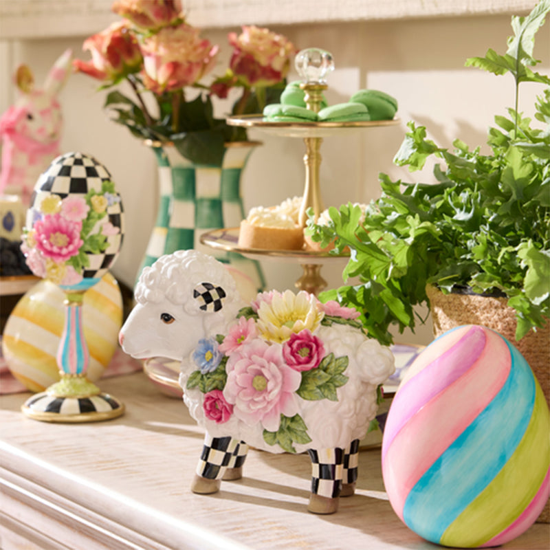 Cuddle Decor MacKenzie Childs Frolic Spring lamb front lifestyle 1