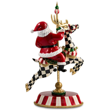 Cuddle Decor Mackenzie Childs Carousel Santa 18.5" back