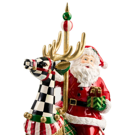 Cuddle Decor Mackenzie Childs Carousel Santa 18.5" close up
