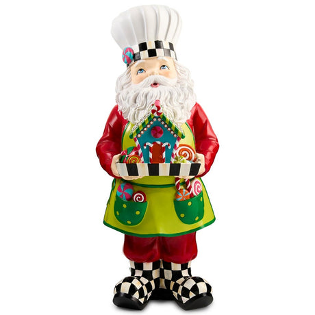 Cuddle Decor Mackenzie Childs Confetti Chef Santa 19.5" front