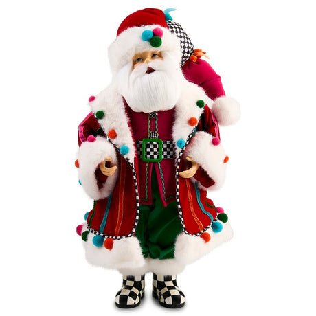 Cuddle Decor Mackenzie Childs Confetti Christmas Fabric Santa 20" front