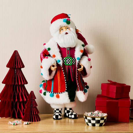 Cuddle Decor Mackenzie Childs Confetti Christmas Fabric Santa 20" lifestyle