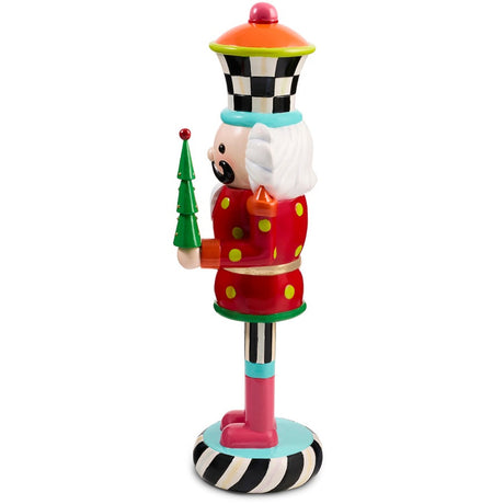 Cuddle Decor mackenzie Childs Confetti Christmas Resin Nutcracker 20" side