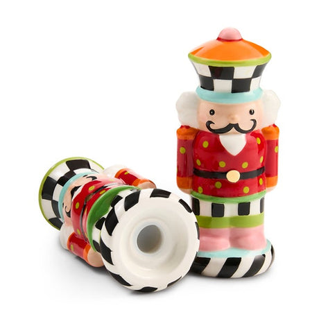 Cuddle Decor Mackenzie Childs Confetti Nutcracker Salt and Pepper - Set of 2 side