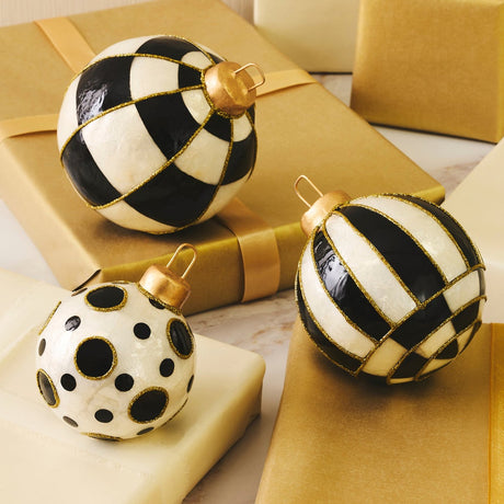 Cuddle Decor Mackenzie Childs Courtly Capiz Tabletop Ornament Balls - Set of 3 lifestyle