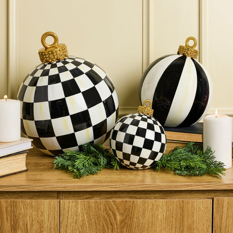 Cuddle Decor Mackenzie Childs Courtly Stripe Medium Tabletop Ornament 10" lifestyle