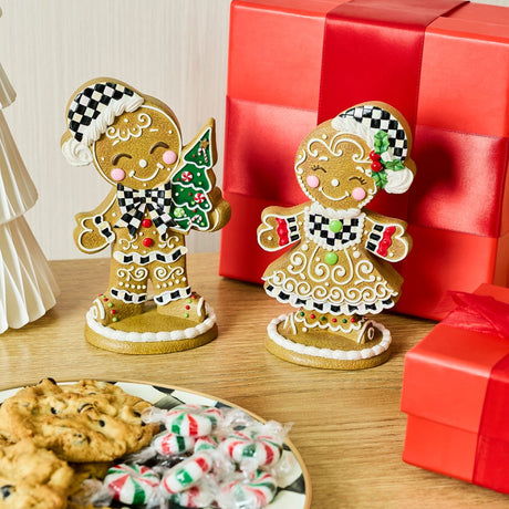 Cuddle Decor Mackenzie Childs Gingerbread Girl 6" set lifestyle