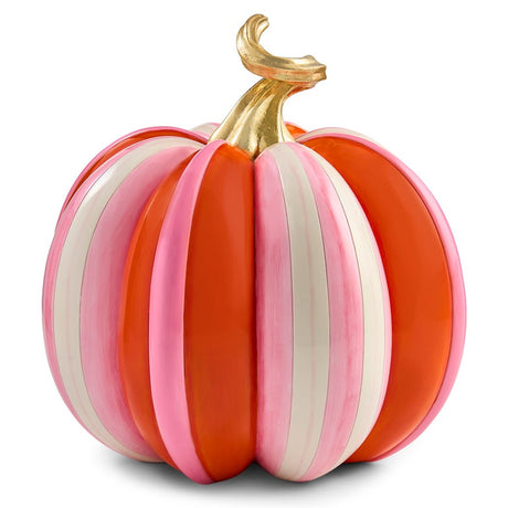Cuddle Decor Mackenzie Childs Glam 'o' ween Fairytale Stripe Pumpkin 12" front