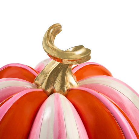 Cuddle Decor Mackenzie Childs Glam 'o' ween Fairytale Stripe Pumpkin 12" close up