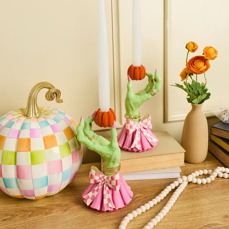 Cuddle Decor Mackenzie Childs Glam 'o' Ween Hand Candle Holders - Set of 2 lifestyle