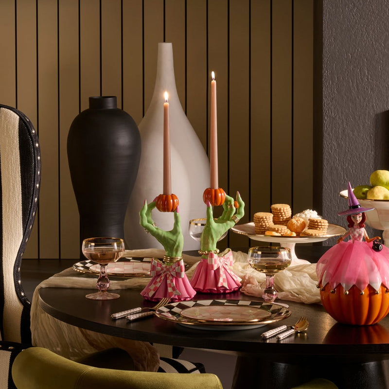 Cuddle Decor Mackenzie Childs Glam 'o' Ween Hand Candle Holders - Set of 2 lifestyle