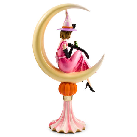 Cuddle Decor Mackenzie Childs Glam 'o' ween Witch on Moon 15"  back