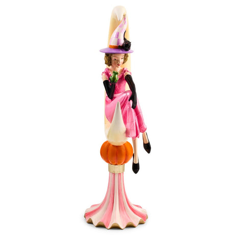 Cuddle Decor Mackenzie Childs Glam 'o' ween Witch on Moon 15"  side