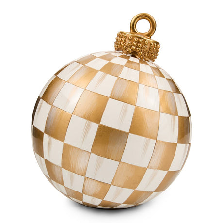 Cuddle Decor Mackenzie Childs Gold Check Small Tabletop Ornament 7" front