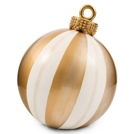 Cuddle Decor Mackenzie Childs Gold Stripe Medium Tabletop Ornament 10" front
