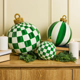 Cuddle Decor Mackenzie Childs Green Check Small Tabletop Ornament 7" lifestyle