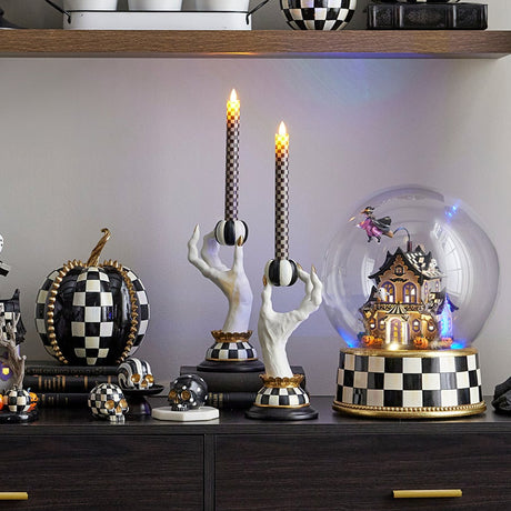 Cuddle Decor Mackenzie Childs Haunted House Spooky Hand Candle Holders - Set of 2 lifestyle