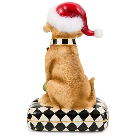 Cuddle Decor Mackenzie Childs Holiday Lab Dog on Pillow 10" back