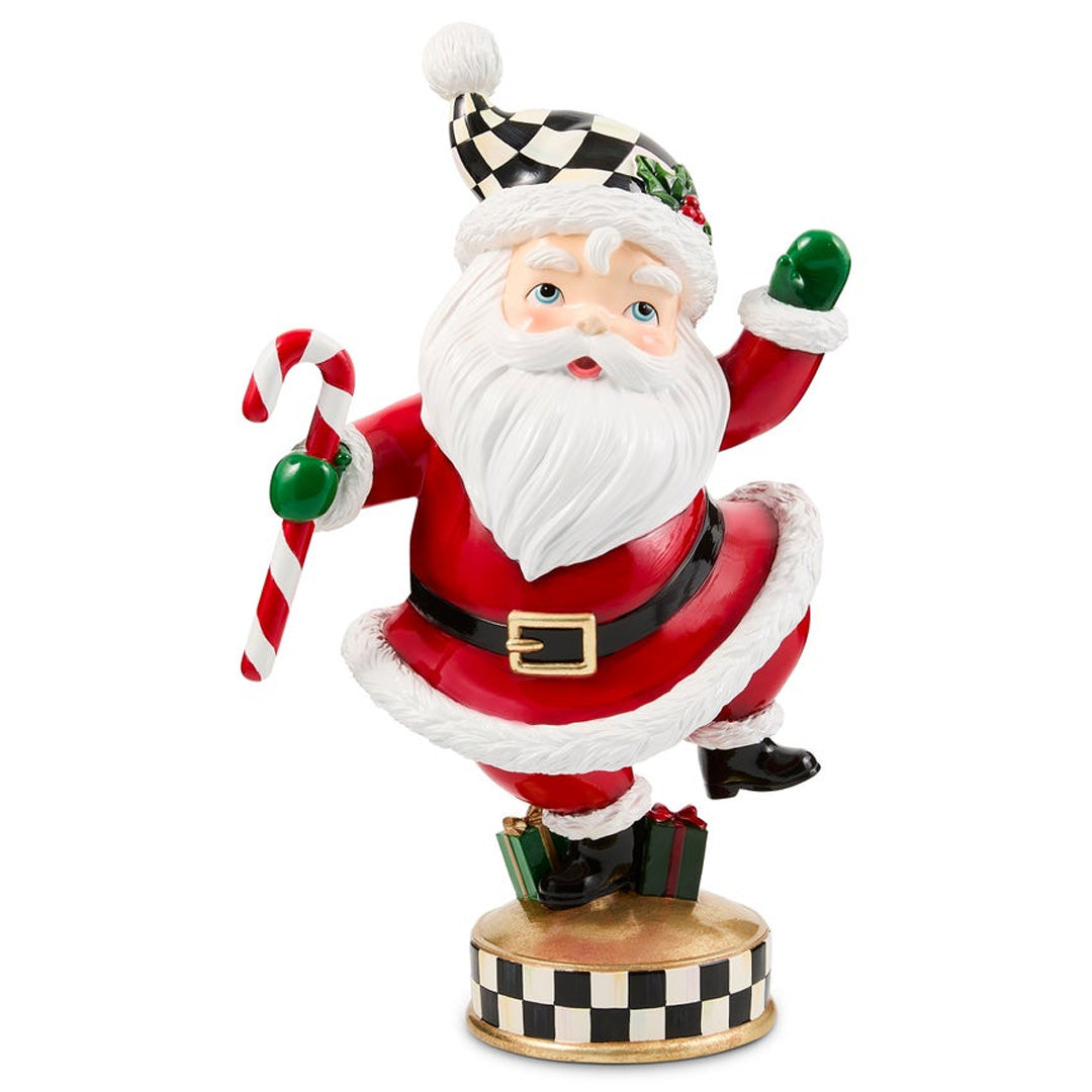 Cuddle Decor Mackenzie Childs Holiday Twinkly Toes Santa 16.5" front