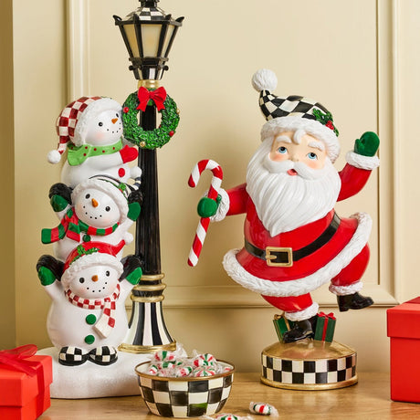 Cuddle Decor Mackenzie Childs Holiday Twinkly Toes Santa 16.5" lifestyle