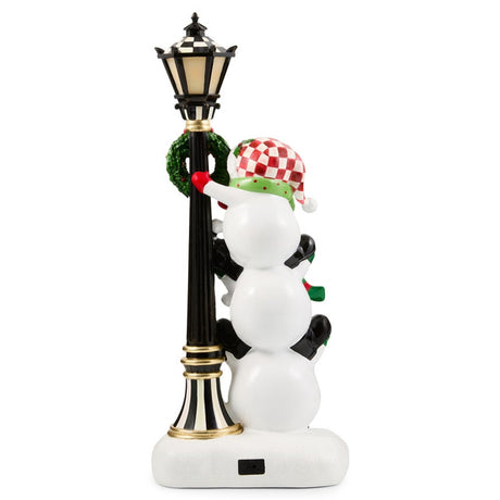 Cuddle Decor Mackenzie Childs Illuminated Snowman Lamppost 20" back