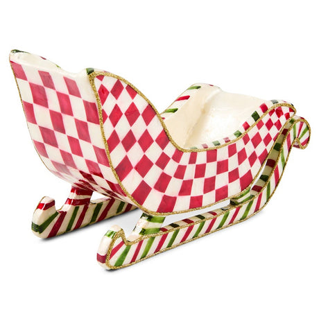 Cuddle Decor Mackenzie Childs Merry Christmas Capiz Sleigh 9.25" back