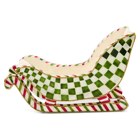 Cuddle Decor Mackenzie Childs Merry Christmas Capiz Sleigh 9.25" side