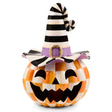 Cuddle Decor Mackenzie Childs Orange Check Happy Jack Illuminated Pumpkin 17.5" front