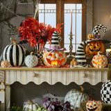 Cuddle Decor Mackenzie Childs Orange Check Happy Jack Illuminated Pumpkin 17.5" lifestyle