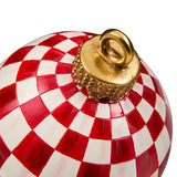 Cuddle Decor Mackenzie Childs Red Check Small Tabletop Ornament 7" close up