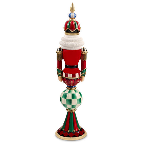 Cuddle Decor Mackenzie Childs Timeless Tartan Resin Reflector Nutcracker 18" back