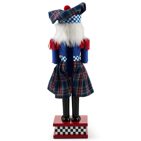 Cuddle Decor Mackenzie Childs Timeless Tartan Wood Nutcracker 15" back