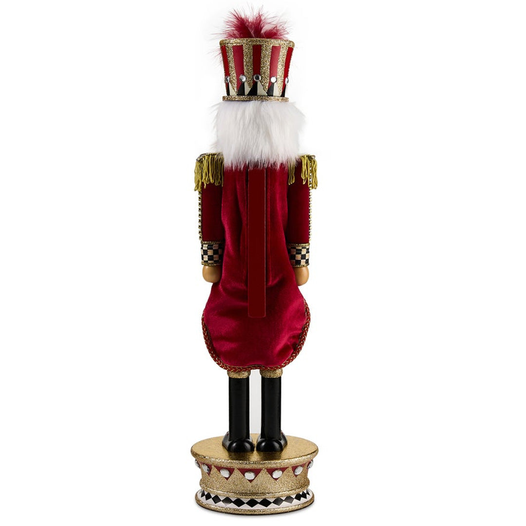 Cuddle Decor Mackenzie Childs Traditional Christmas Wood Nutcracker 20.25" back
