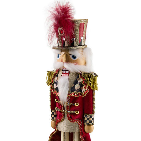 Cuddle Decor Mackenzie Childs Traditional Christmas Wood Nutcracker 20.25" close up