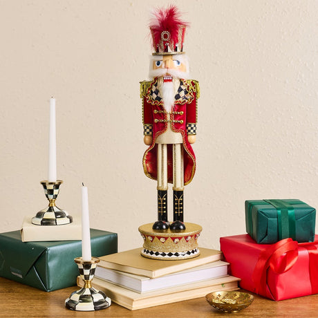 Cuddle Decor Mackenzie Childs Traditional Christmas Wood Nutcracker 20.25" lifestyle