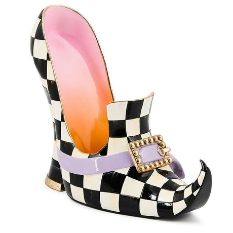 Cuddle Decor Mackenzie Childs Trick or Treat Witch's Shoe 9.5" front