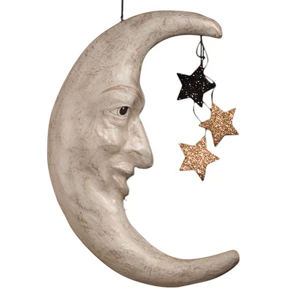 Man in the Moon Large Paper Mache Halloween Ornament by Bethany Lowe