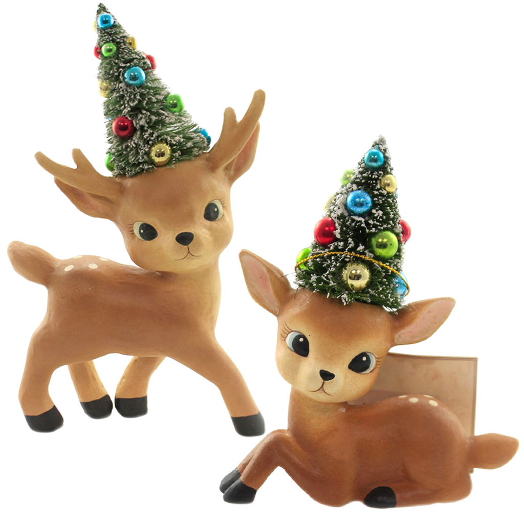 Merry and Bright Reindeer - Set of 2 by Bethany Lowe Designs 