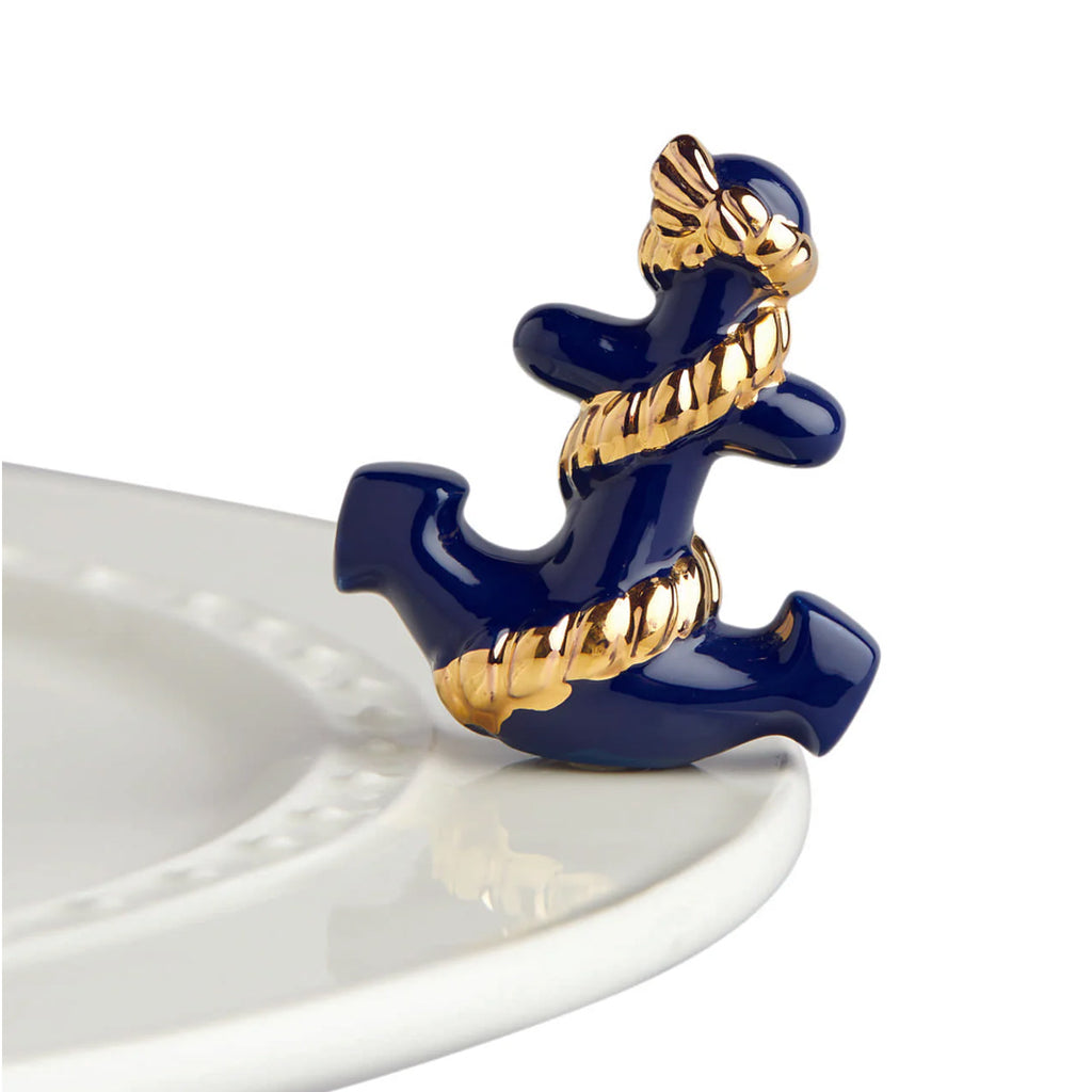 Nora Fleming Anchor Mini on the plate