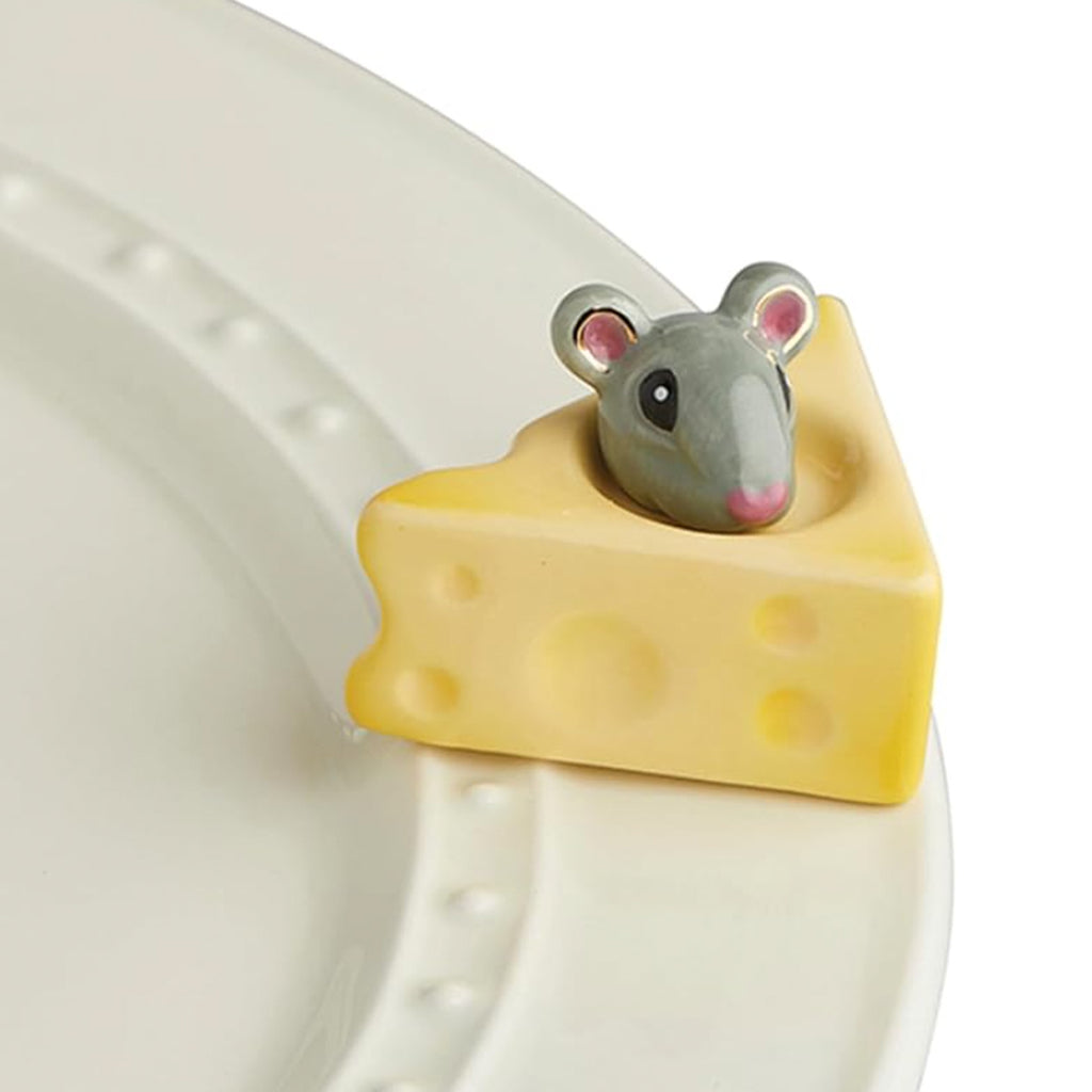 Nora Fleming Cheese and Mouse Mini on the plate