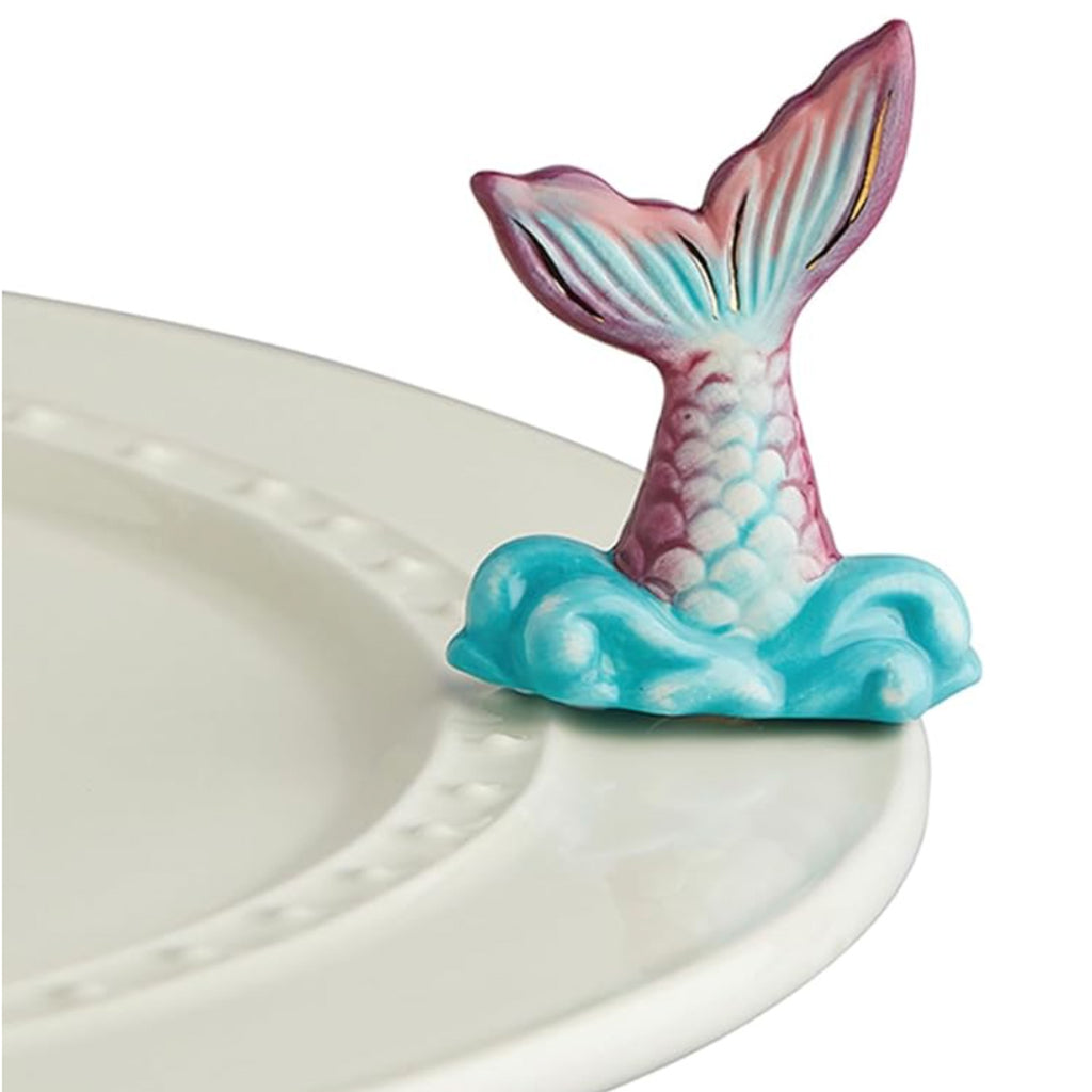 Nora Fleming Mermaid Tail Mini on the plate