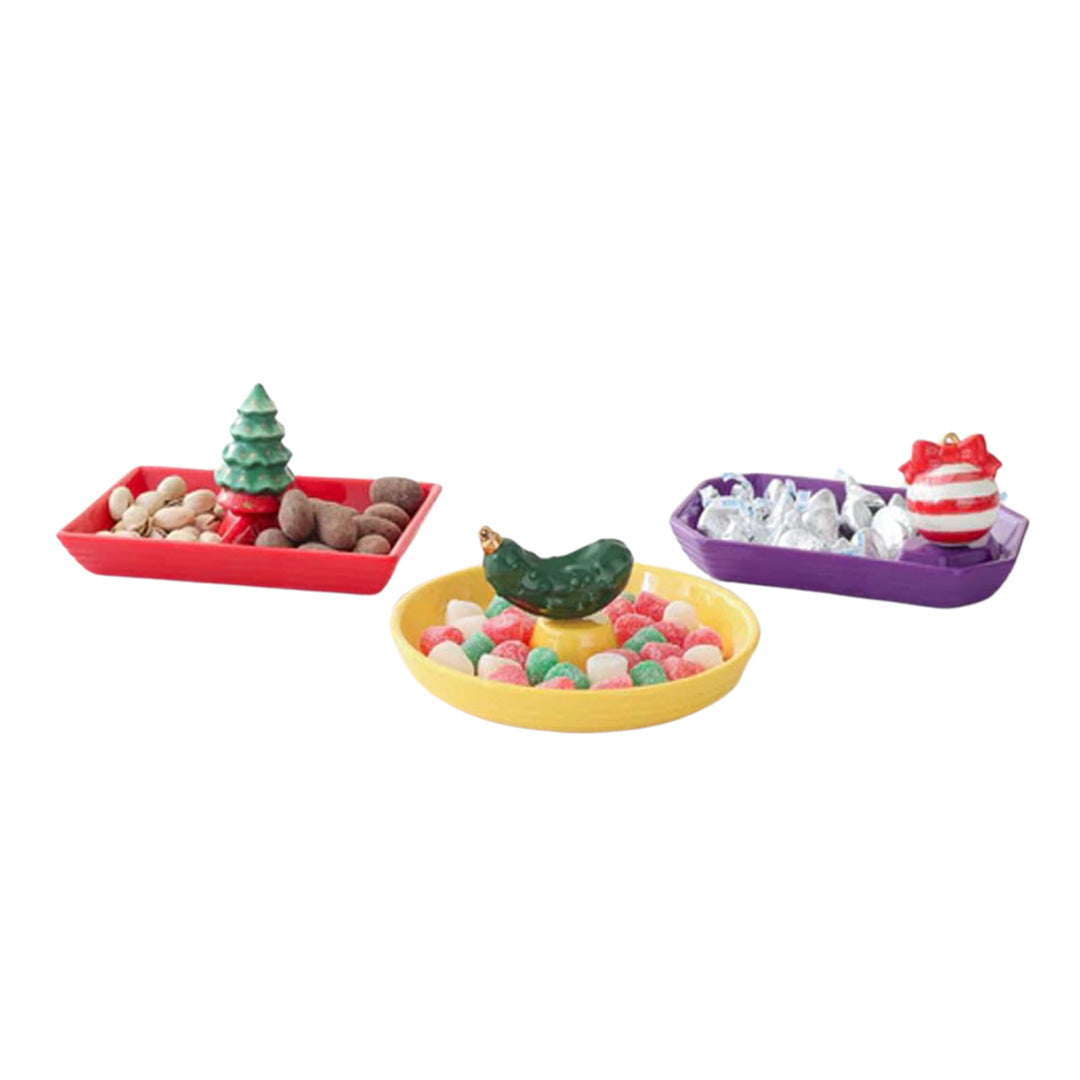 Nora Fleming Pinstripes Dainty Dishes Brights - Set of 3 lifestyle
