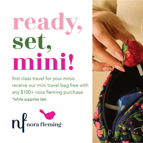 Cuddle Decor Nora Fleming ready, set, mini! quilted mini travel bag FREE GIFT